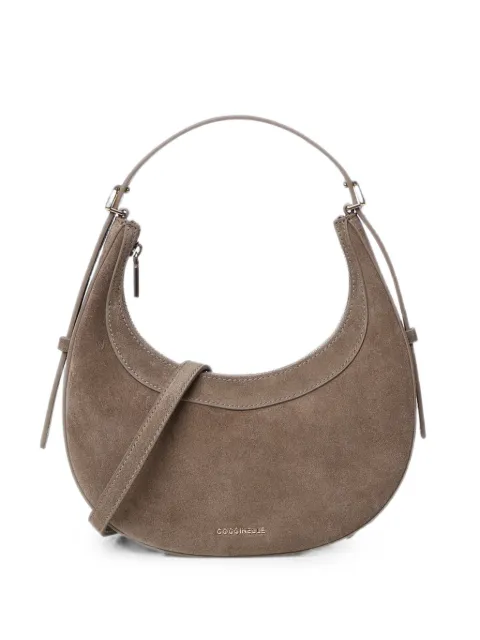 Coccinelle mini Whisper suede crescent tote bag Brown E5USA530101