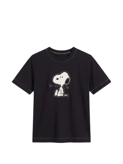 Chinti & Parker Snoopy embroidered T-shirt Black TAW2606BLACK