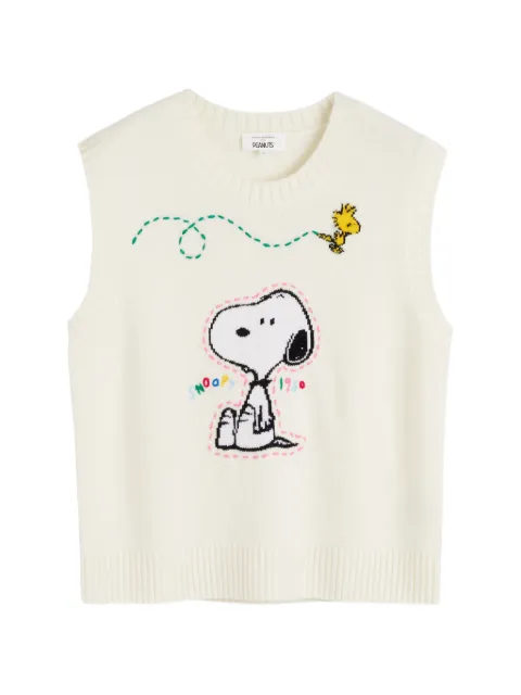 Chinti & Parker Snoopy intarsia-knit sweater vest Neutrals KAW2637CREAM