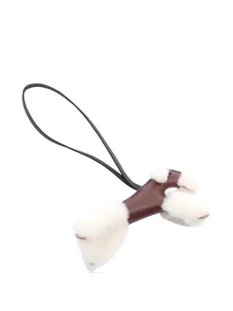 Hermès Pre-Owned 2026 Milo Lambskin and Wool Budy Bag Charm key chain Brown UYFXIMR3Y8B7872J