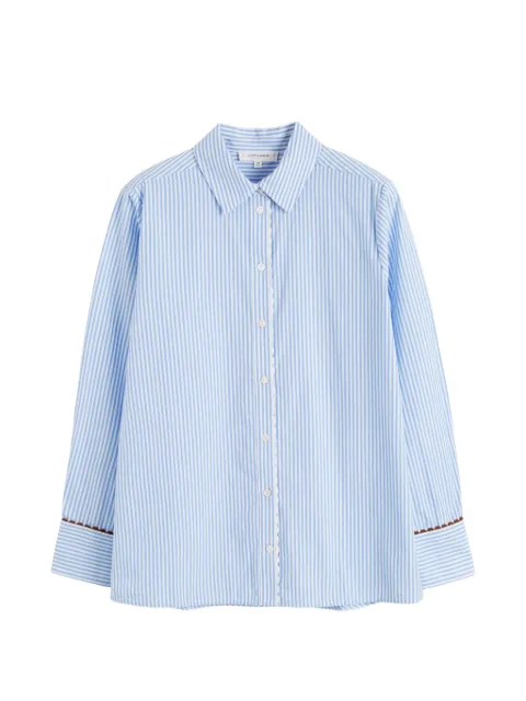 Chinti & Parker stripe-print scalloped-trim shirt White TAW2603