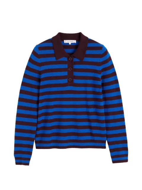 Chinti & Parker striped collared sweater Blue KSS2641SCOBALTAUBERGINE