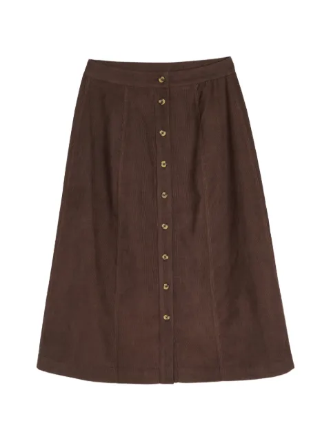 Chinti & Parker midi button-down A-line skirt Brown SAW2601CHOCOLATE