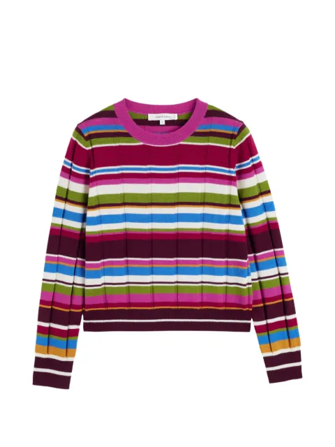 Chinti & Parker stripe-pattern ribbed-knit sweater Pink KAW2612
