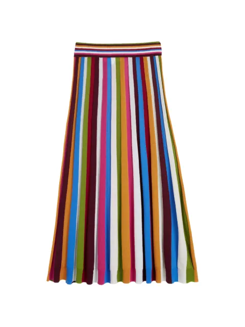 Chinti & Parker midi striped wool skirt Purple KAW2613MULTI