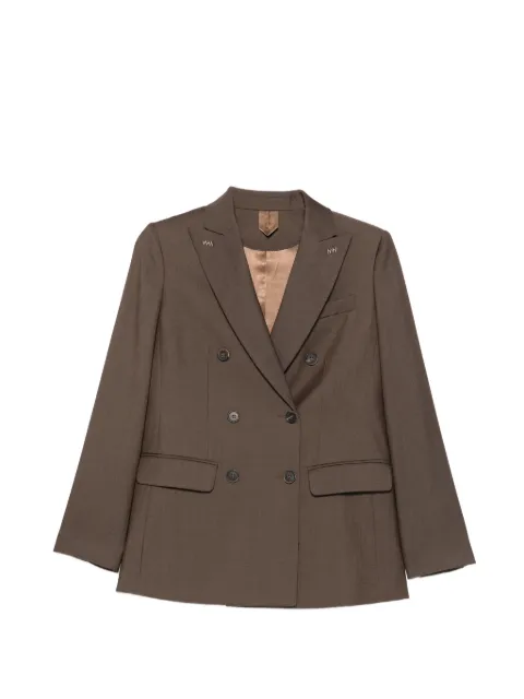 Max Mara double-breasted wool gabardine blazer - tobacco Brown 2621046131600