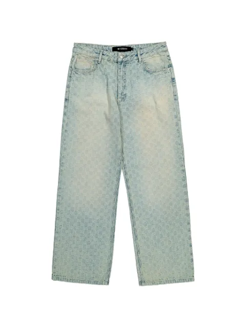 MISBHV monogram-pattern jeans Blue 250M316