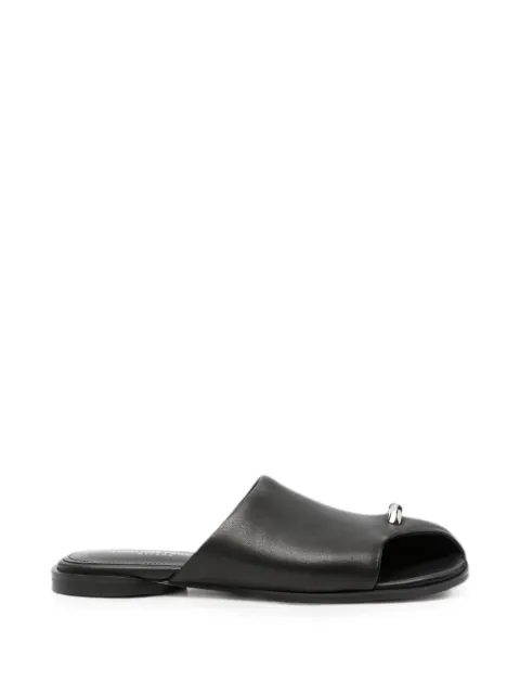 ADRIANNA FERETTI leather open-toe mules Black 605126105