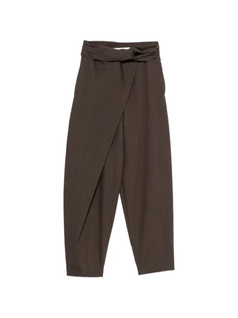 Róhe wrap-style twist-detail trousers Brown 42030041202