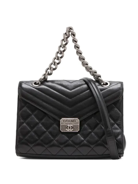 CHANEL Pre-Owned 2016-2017 Lambskin Mad About Quilting Flap satchel Black Z39KZLMJ5ELO8ERJ