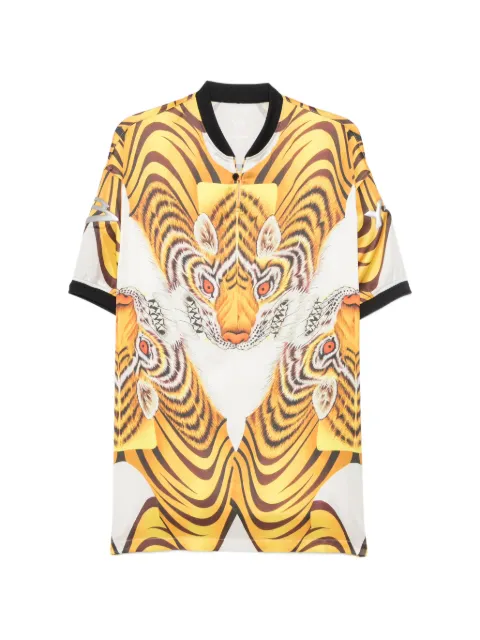 Y-3 tiger-print short-sleeve top Yellow KX3809
