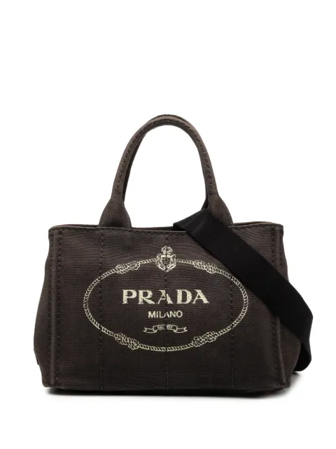 Prada Pre-Owned 2013-2026 Small Canvas Canapa Logo satchel Black T43TMMDZGD6QGE1E