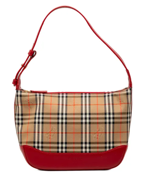 Burberry Pre-Owned 2000-2026 Haymarket Check Canvas shoulder bag Red 70W0I0MYSR51S63C