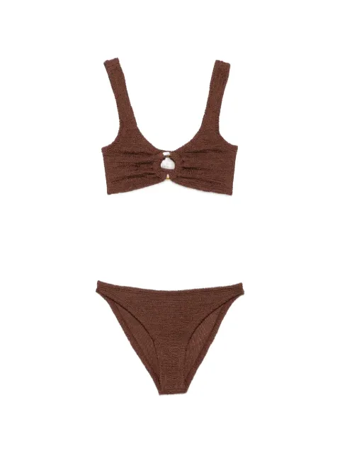 Hunza G Julia metallic crinkle bikini Brown JULIABIKINIMETALLICCRINKLE