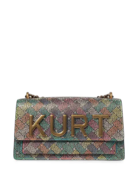 Kurt Geiger London logo-lettering canvas shoulder bag Black 538380933909