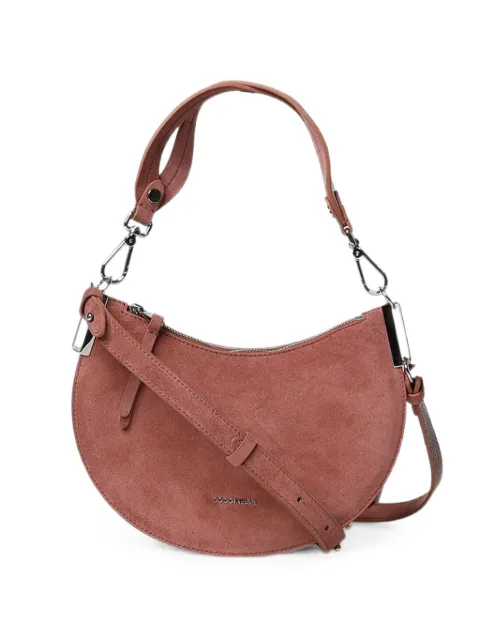 Coccinelle suede crescent shoulder bag Pink E1QKG130301