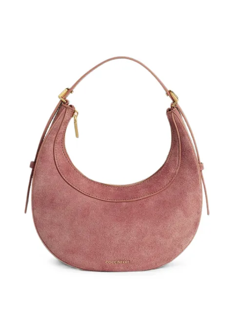 Coccinelle Whisper suede crescent tote bag Pink E5USA530101