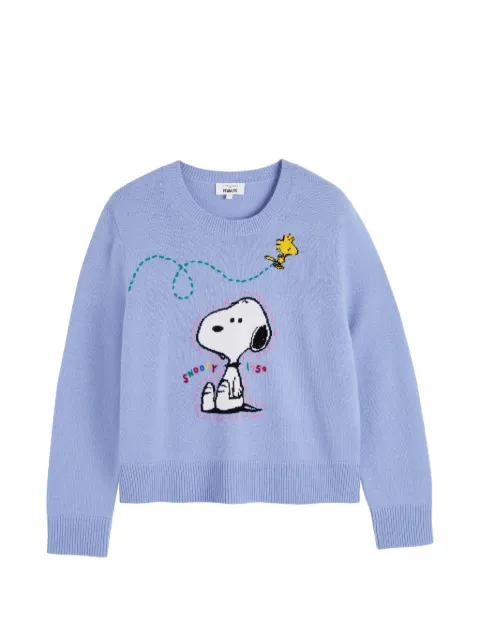 Chinti & Parker Snoopy embroidered sweater Blue KAW2625BABYBLUE