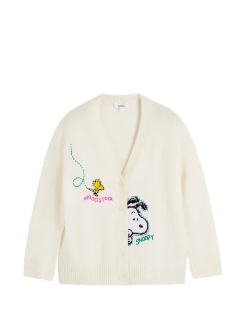 Chinti & Parker Snoopy-embroidered V-neck cardigan Neutrals KAW2624CREAM