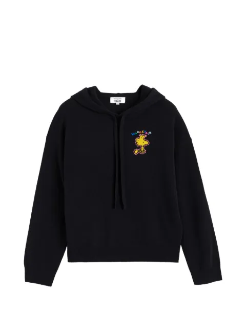 Chinti & Parker Snoopy-motif intarsia-knit hoodie Black KAW2632BLACK