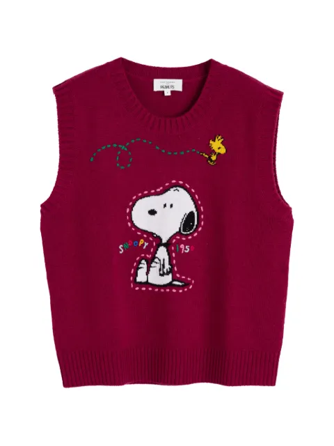 Chinti & Parker Snoopy intarsia-knit vest Pink KAW2637CHERRY