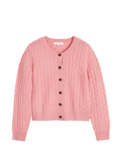 Chinti & Parker cable-knit cashmere cardigan Pink KAW2654SALMON
