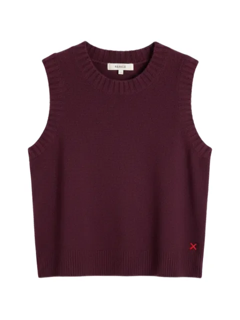 Chinti & Parker Basics ribbed-trim round-neck tank top Purple KAW2515AUBERGINE