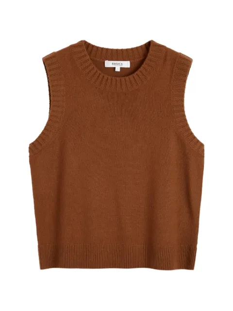 Chinti & Parker ribbed-trim sleeveless sweater Brown KAW2515TOFFEE