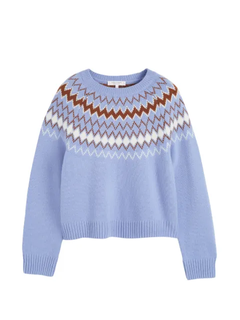 Chinti & Parker Fair Isle round-neck sweater Blue KAW2603BABYBLUE
