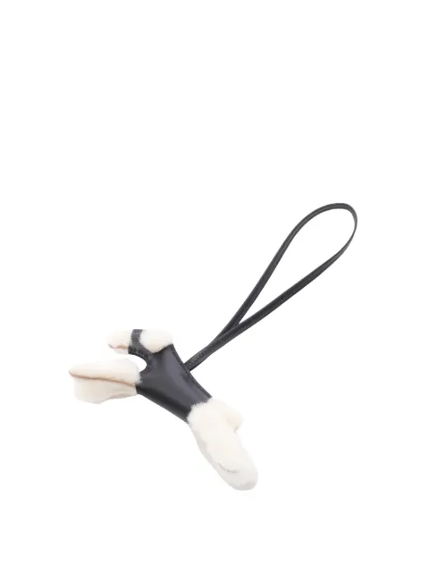 Hermès Pre-Owned 2026 Milo Lambskin and Wool Budy Bag Charm key chain Black 2320HQZRHOINJ12M