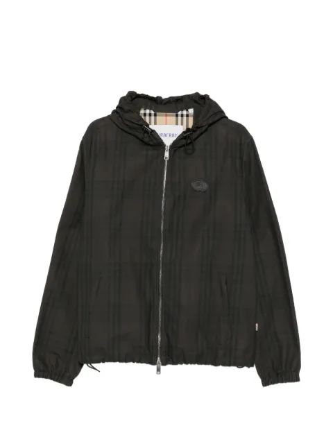 Burberry check-pattern hooded jacket Brown 8127541