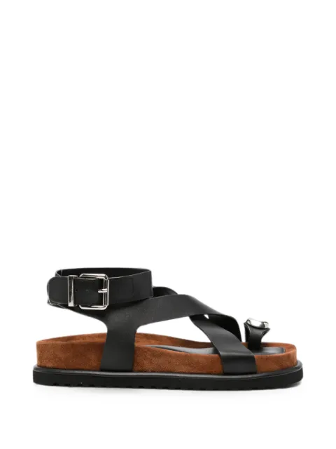 ADRIANNA FERETTI buckle-fastening crossover-strap sandals Black 605126106
