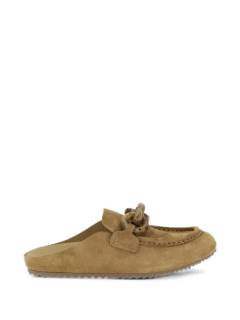 Pedro Garcia Bilma chain-link suede mules Brown BILMA