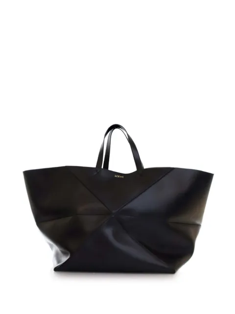 Loewe Pre-Owned 2023 XXL Shiny Calfskin Puzzle Fold tote bag Black GAPE0U85R9GQ7QVK