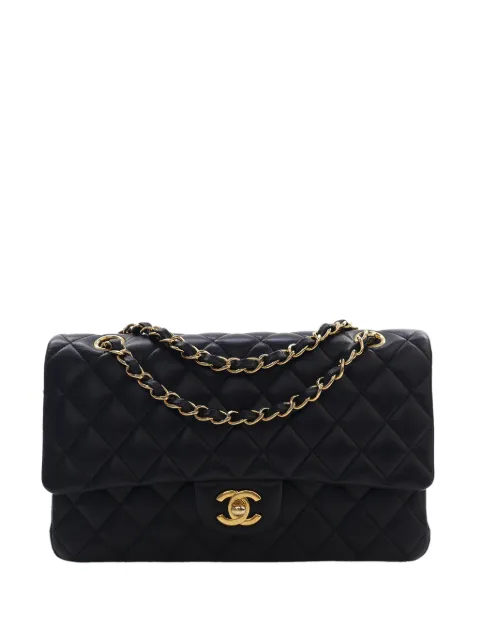 CHANEL Pre-Owned 2021-2026 Medium Classic Lambskin Double Flap shoulder bag Black 9KK4Q12E970WS4TD