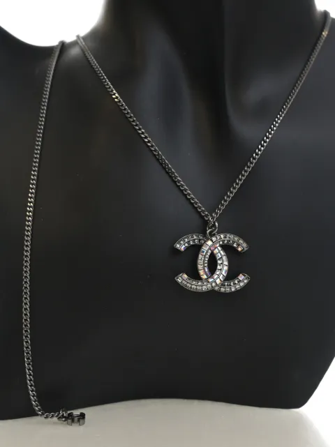 CHANEL Pre-Owned 2010-2026 CC Brass Strass Pendant Necklace costume necklace Silver 6ZA0PSBPAD8TUVMQ