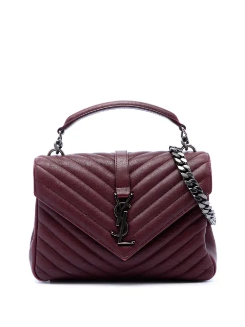 Saint Laurent Pre-Owned 2018 Medium Chevron Sheepskin Monogram College satchel Red XN6A1269C1V9HS3A