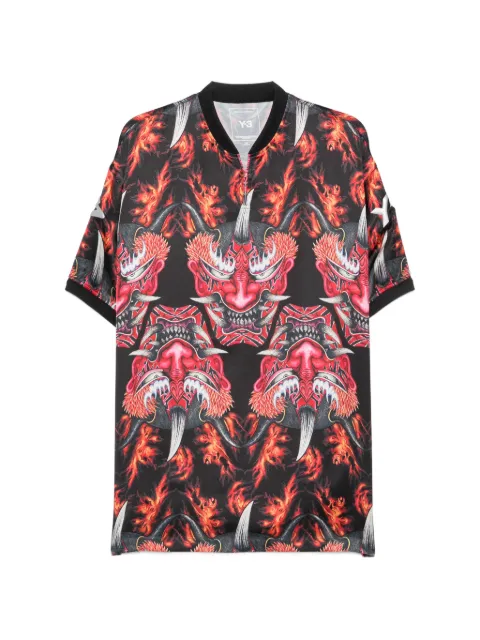 Y-3 Y-3 red satin graphic T-shirt Black KX3807