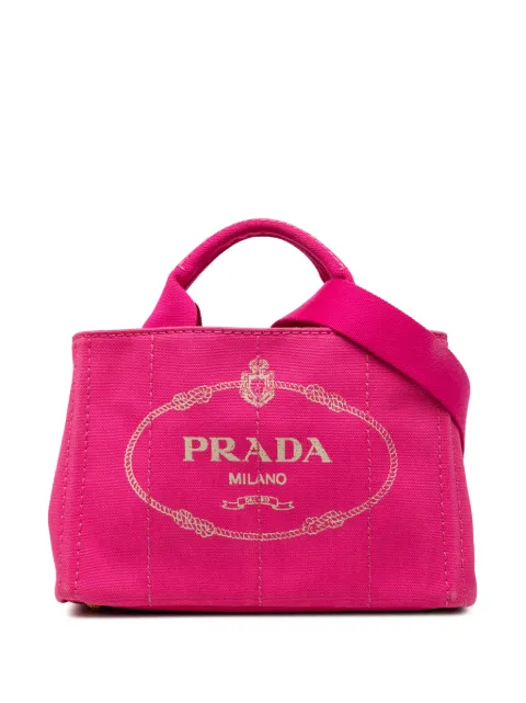 Prada Pre-Owned 2013-2026 Small Canvas Canapa Logo satchel Pink L9NFPQXRE0UX6EIY
