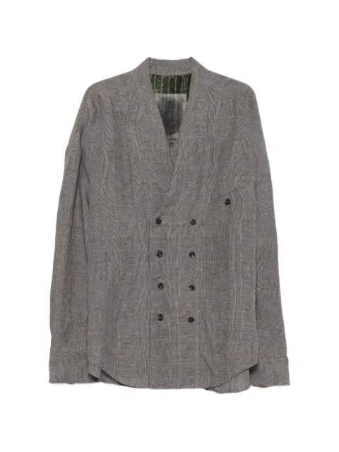 Ziggy Chen Prince of Wales double-breasted jacket Grey 0M2620711