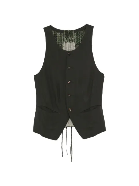 Ziggy Chen patterned-panel vest Green 0W2620105