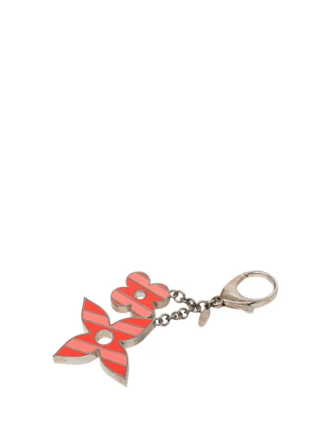 Louis Vuitton Pre-Owned 2015 Enamel Sweet Stripes Flower Bag Charm and key chain Red CUA8L4FNFUPCT1X8