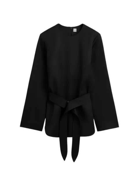 TOTEME belted long-sleeve top Black 263WRT0763FB0671