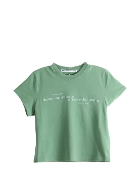 Alexander Wang logo-print short-sleeve T-shirt Green 1CC3261386