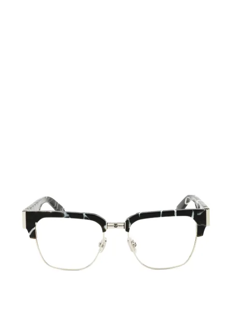 Philipp Plein Eyewear marbled-effect glasses Black VPP113M0Z21