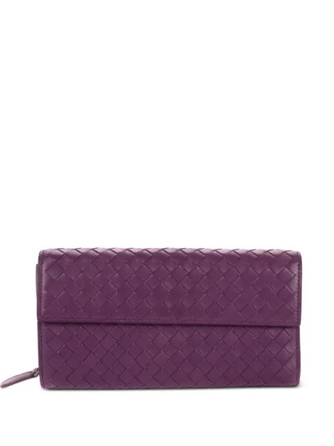 Bottega Veneta Pre-Owned Intrecciato flap wallet Purple B03582814K