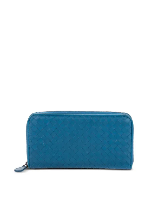 Bottega Veneta Pre-Owned Intrecciato zip-around clutch bag Blue B05781764U