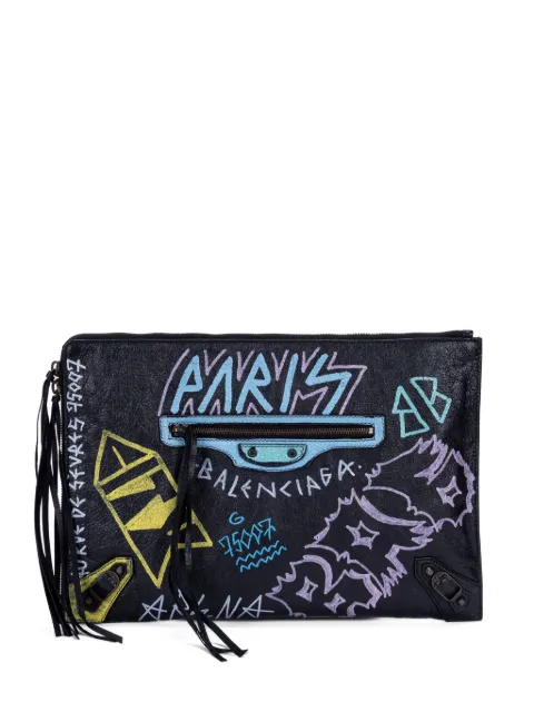 Balenciaga Pre-Owned Graffiti clutch bag Black 3629671060Z568024