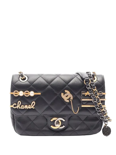 CHANEL Pre-Owned 2021-2026 Lambskin Coco Clips Flap Bag shoulder bag Black 9X5VOH277X4U8P73