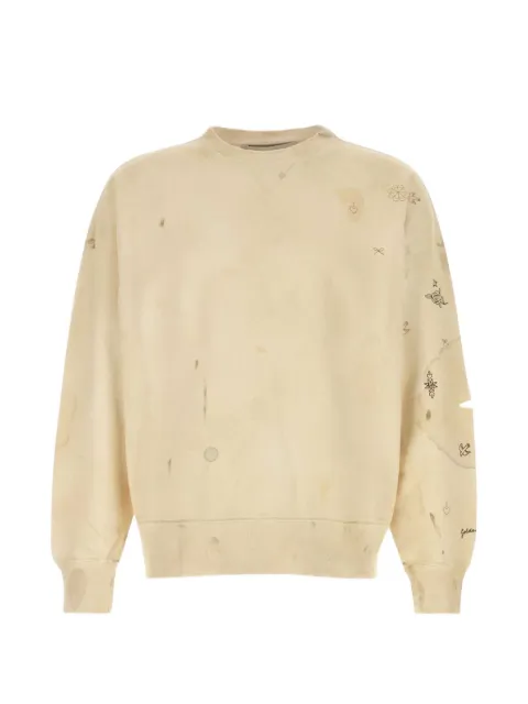 Golden Goose distressed graphic-print sweater Neutrals GUP02713P002635
